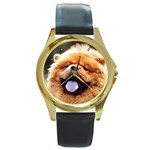 Chow Chow Round Gold Metal Watch