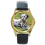 Dalmatian Round Gold Metal Watch