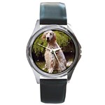 English Setter Round Metal Watch