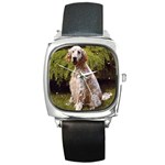 English Setter Square Metal Watch