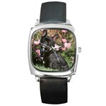 French Bulldog Square Metal Watch