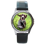 German Shorthaired Pointer Round Metal Watch