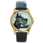 Great Dane Round Gold Metal Watch