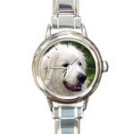 Great Pyrenees Round Italian Charm Watch