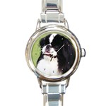 Japanese Chin Round Italian Charm Watch