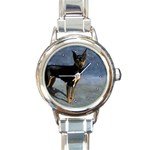 Miniature Pinscher Round Italian Charm Watch