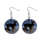 Miniature Pinscher 1  Button Earrings