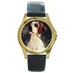 Pointer Round Gold Metal Watch