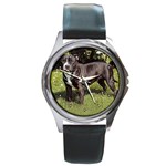 Staffordshire Bull Terrier Round Metal Watch