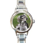 Saluki Round Italian Charm Watch