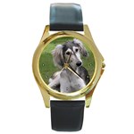 Saluki Round Gold Metal Watch