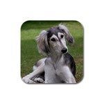 Saluki Rubber Square Coaster (4 pack)