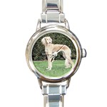 Saluki Round Italian Charm Watch