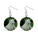 Samoyed Puppy 1  Button Earrings