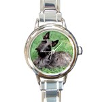 Scottish Terrier Scottie Round Italian Charm Watch