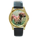 Vizsla Round Gold Metal Watch