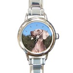 Weimaraner Round Italian Charm Watch