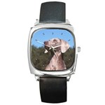 Weimaraner Square Metal Watch