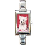 West Highland Terrier Westie Rectangular Italian Charm Watch