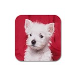 West Highland Terrier Westie Rubber Square Coaster (4 pack)