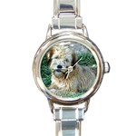 Wheaten Terrier Round Italian Charm Watch