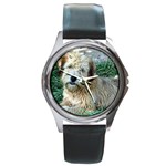 Wheaten Terrier Round Metal Watch