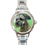 Border Terrier Round Italian Charm Watch