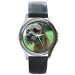 Border Terrier Round Metal Watch