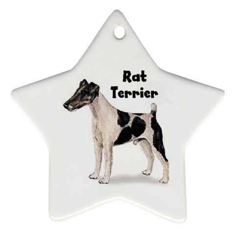 Rat Terrier Ornament (Star) from ArtsNow.com Front