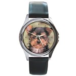 Yorkshire Terrier Yorkie Round Metal Watch