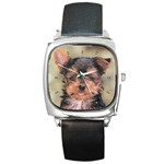 Yorkshire Terrier Yorkie Square Metal Watch