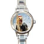 Yorkshire Terrier Yorkie Round Italian Charm Watch