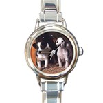 Jack Russell Terrier Round Italian Charm Watch