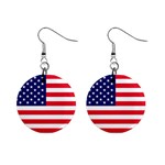 American Flag USA 1  Button Earrings