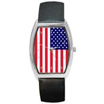 American Flag USA Barrel Style Metal Watch