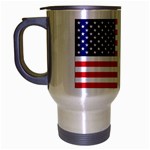 American Flag USA Travel Mug (Silver Gray)