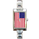 American Flag USA Rectangular Italian Charm Watch