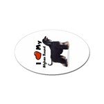 I Love My Afghan Hound Black Sticker (Oval)