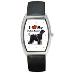 I Love My Afghan Hound Black Barrel Style Metal Watch