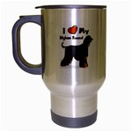 I Love My Afghan Hound Black Travel Mug (Silver Gray)