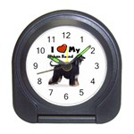 I Love My Afghan Hound Black Travel Alarm Clock