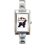 I Love My Afghan Hound Black Rectangular Italian Charm Watch