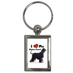 I Love My Afghan Hound Black Key Chain (Rectangle)