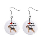 I Love My Airedale Terrier 1  Button Earrings