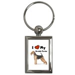 I Love My Airedale Terrier Key Chain (Rectangle)