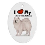 I Love My American Eskimo Ornament (Oval)