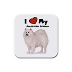 I Love My American Eskimo Rubber Square Coaster (4 pack)