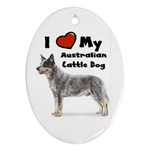 I Love My Australian Cattle Dog Ornament (Oval)