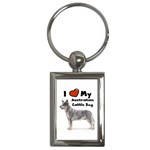 I Love My Australian Cattle Dog Key Chain (Rectangle)