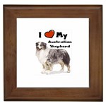 I Love My Australian Shepherd Framed Tile